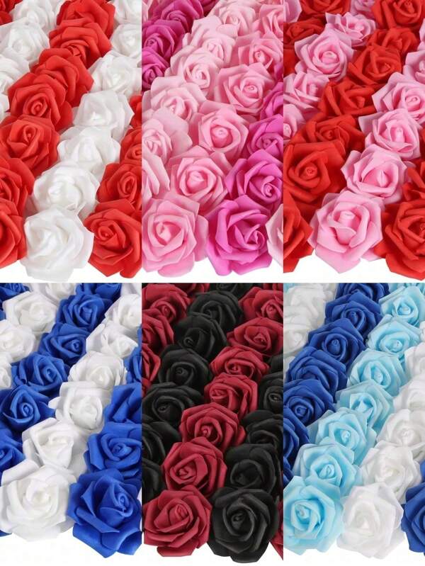 30Pcs Artificial Rose Flowers Heads Bulk Pink Rose Heads Pink Faux Flowers Stemless Fake Foam Rose Mini Dusty Rose Flowers For DIY Bridal Shower Wedding Flower Party Home Decor