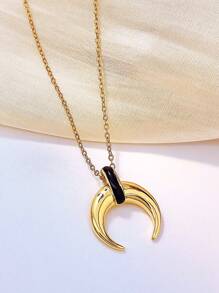 1pc Goldtone Prosperity Green Gourd Lock Pendant With Cubic Zirconia, Hollow Flower Filigree Butterfly Auspicious Lock Pendant With Inlaid Green Agate, Sweater Necklace