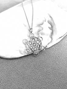 suteyi 14K金梅塔特隆项链，神圣几何珠宝，梅塔特隆立方体项链，女士精神项链，瑜伽项链，女士礼物 - 彩色 - 查看 8