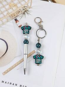 1 套护士装硅胶水钻珠可拆卸笔和钥匙扣、包袋吊坠配件、钥匙扣、汽车钥匙防丢链、护士节汽车配件包袋挂饰学校背包卡通可爱哥特 Y2k 圣诞节礼物创意包袋配件挂绳带身份证夹汽车配件包袋挂饰