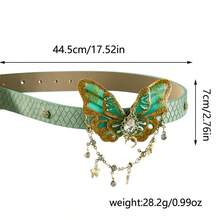 1PC Ladies Retro Green Butterfly Collar Design Rivet Personality Temperament Necklace - 綠色 - 查看 4