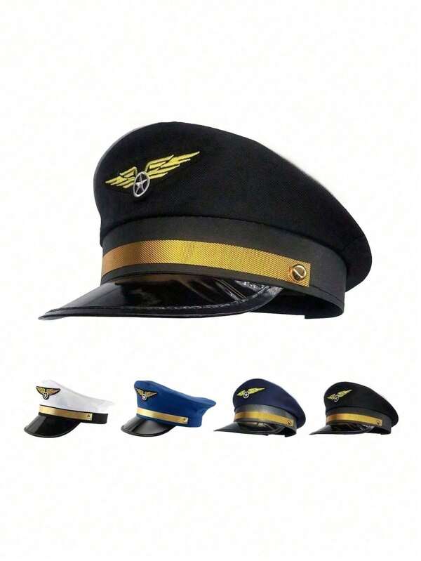 3/1 pieza Gorro de tripulación de aire, Gorro de astronauta, piloto, auxiliar de vuelo, capitán para juego de roles, apto para fiestas festivas