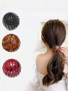 3 Stücke/Set Elegante Damen Haarspangen mit Leopardenmuster und Kristallen, Glitzer Haargummis, rutschfeste Kristall-Griffe, bohemian-chic Haarspangen, Haarknoten-Maker, Haarstyling-Pins, Haarverlängerung, Haarstifte