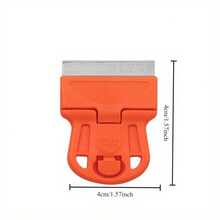 Miniature Scraper With Ergonomic Orange Handle - Durable Plastic Sticker, Paint And Window Removal Tool, No Power Required, Easy To Hold, Long-Lasting - 彩色 - 查看 3