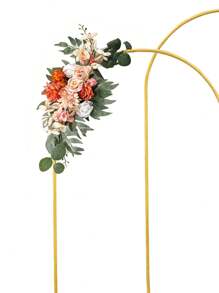 2pcs/ Porch Welcome Bouquet Decoration, Vintage Faux Flower Decoration, Green Leaf Rose Peony Door Wreath For Halloween Winter Party Anniversary, Wedding Birthday Party, Valentine's Day New Year's Home Decoration Gift