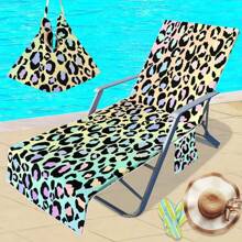 1 pieza Funda de silla de playa de secado rápido de alta calidad, diseño de furgoneta, extra grande y ultraligera, plegable y compacta con bolsillo lateral conveniente, ideal para viajes y tomar el sol, gran regalo para festivales y esenciales de playa