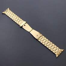 3-In-1 Stainless Steel Watch Band, Screen Protector And Electroplated Watch Case Compatible With Apple Watch 3/4/5/6/SE, Adjustable Replacement Strap