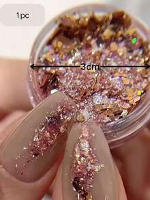 2盒Y2K美甲用品，香槟色混合亮片，小众美学亮片，适合简约美甲设计，美甲装饰