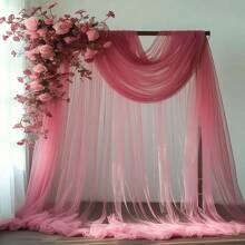 1pc Elegant 19.7ft Transparent Tulle Arch - Light Pink - Perfect For Wedding, Ceremony, Valentine's Day Decoration, Party & Celebration