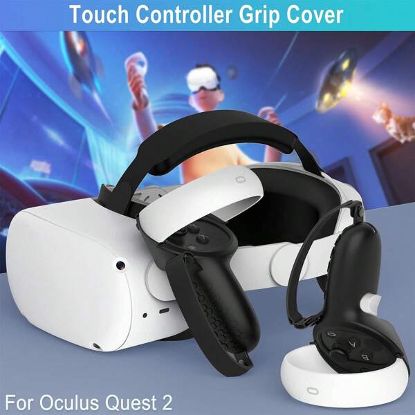 1 Pairl VR Accessories Protective Cover For Oculus Quest 2 VR Touch Controller Silicone Cover Skin Handle Grip With Knuckle