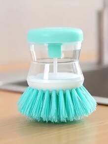 Push-Type Automatic Liquid Filling Pot Washing Brush Does Not Stick To Oil And Does Not Damage Pots And Dishes. Multifunctional Kitchen Decontamination Cleaning Brush With Non-Slip Handle
