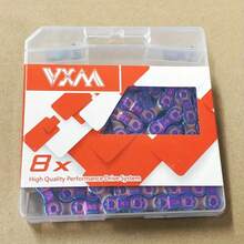 Multi-Color Bicycle Chain, Suitable For Mountain Bike And Road Bike Drivetrains, 8/9/10/11 Speed Vibrant Chains Available, High Strength Wear-Resistant Steel Material, 116 Electroplated Colored Links, Includes Quick Link, Easier Installation And Removal - Multicolor - View 7