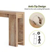 LITTLE TREE Mesa consola extra larga (160 cm), mesa de sofá de madera de estilo rústico para detrás del sofá, mesa auxiliar estrecha para salón, pasillo, entrada, recibidor. - Marrón - Ver 5