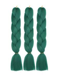 1条24英寸100克/条巨型编织接发，颜色可选：棕色、粉色、金色、紫色、蓝色、绿色、红色、灰色，适合女性日常、节日、派对、圣诞节、音乐节、嘉年华、新年等场合，可作为礼物赠送。YAKI纹理。