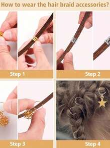 80PCS Golden Hair Accessories For Braids, Aluminum Dreadlocks, Dreadlocks Hair Accessory Sets, Metal Bracelets Dreadlocks, Braid Hair Jewelry, Hair Bands, For Decorating Women And Men's Hair ,Flat Claw Clip, Claw Clips, Clips For Hair, Hair Slide, Hair Claws