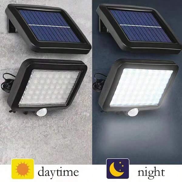 Luz de pared de 56 LED con sensor de movimiento y alimentación solar - IP44 resistente al agua, 3 modos, perfecta para exteriores como garajes, calles, patios y senderos, hogar, 1/2 piezas