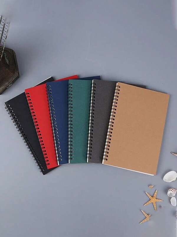 1 Pc A5 Spiral Coil Notebook Diary Ruled School Vintage Office Student Note Book Memo 50sheets, School Supplies,Back To School