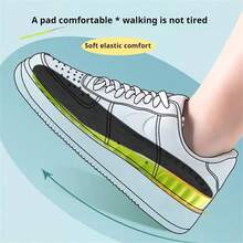 4D Sport Insoles Soft Breathable High-Elasticity Shock Absorption Running Shoe Pad For Men Women Latex Massage Insole - Black - View 3