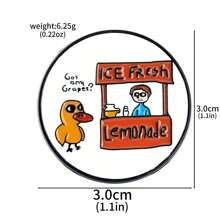 1pc Cartoon Duck Brooch, Creative Anime Badge Pin For Shirt, Lapel, Backpack, Gift For Friend Backpack For School