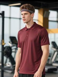 1 Piece Multi-Color Men's Breathable And Comfortable Mesh Sports Polo Shirts. Breathable, Lightweight, Comfortable. Suitable For Basketball, Casual Wear, Football, Tennis And Various Sports Activities Camisas Para Hombre Mens Clothes Camisetas De Hombre Gifts For Men Polo - Màu Đỏ Sâu - Xem 4