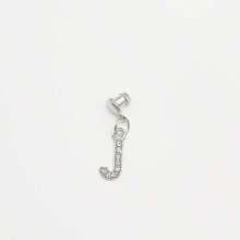 1pc Diamond Encrusted 26 English Letter Charm, Suitable For Silicone Watch Band Decoration