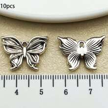 10/20 piezas surtidas de pendientes de aleación con diseño de mariposa antiguo plateado, adecuados para hacer collares, pendientes, llaveros y otros accesorios de joyería DIY