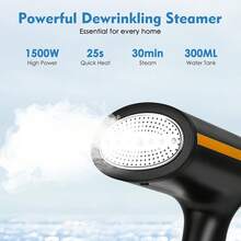 Iron For Clothes, Handheld Steamer For Clothes 1500W, Clothes Steamer With Large 300ml Water Tank, Fast Wrinkle Remover Portable Garment Steamer, Ideal For Home, Office, Travel - 查看 5