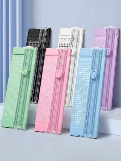 1pc Mini A4 Portable Plastic Paper Cutter, Photo Cutting Tool For DIY, Handicrafts, Precision Trimmer For School, Home & Office Use With Durable Plastic Construction School Supplies, Back To School