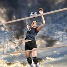 Volleyball Knee Pads For Women, Men, Knee Brace For Volleyball Basketball Football Dance Yoga Tennis Running Cycling Workout Climbing Wrestling ﻿ - Black and White - View 5