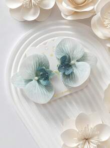 Set de 2 pinzas para el cabello con flores de orquídea y mariposas en 3D, accesorios de cabello encantadores y coloridos para niños