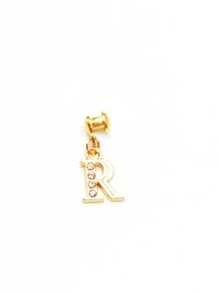 1pc Diamond Encrusted 26 English Letter Charm, Suitable For Silicone Watch Band Decoration