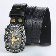 1/2 件男女通用西式腰带，复古百搭牛仔裤装饰皮带 - 多色 - 查看 18