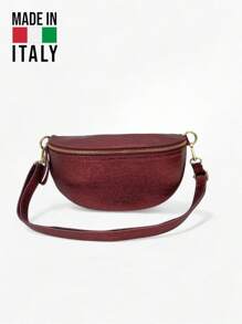 Marsupi da donna, in pelle metallizzata, borsa a vita in pelle, borsa con cerniera da donna, nuova borsa a tracolla, casual, piccola, borsa a spalla monocolore, semplice e versatile, pratica e personalità borsa a tracolla