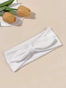 1 pieza Diadema ancha de mujer con orejas de conejo, diadema de unicolor linda y dulce para niñas, diadema elástica con lazo turbante diadema banda para sudar