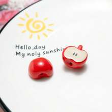 5/10pcs Charming Apple Shaped Beads, Multi-Color 3D Fruit Beads For DIY Jewelry, Decoration, Phone Chains, Keychains, Great For Everyday Craft Making - Multicolor - View 3