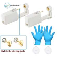 Ear Piercing Kit,Disposable Ear Piercing Gun With 5mm White Cubic Zirconia Stud Earrings For Women,At Home Self Ear Piercer Kit - White - View 4