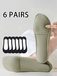 6 Pairs Calcetines Mujer Of Women's Ice Silk Boat Socks, Non-Slip And Non-Falling Heels, Shallow And Invisible Summer Thin Women's Socks Suitable For Daily Commuting High Heels - Multicolor - View 10
