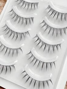 Manga Lashes 5 对全条假睫毛魔鬼漫画睫毛动漫角色扮演假睫毛带透明茎，漫画睫毛，日本化妆浓密自然纤细睫毛延长，亚洲韩国角色扮演动漫假睫毛化妆工具条状睫毛，睫毛，睫毛，假睫毛 - 尖尾漫畫款 - 查看 6