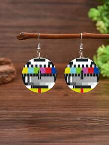 1 对复古 Y2K 风格设计女士耳环，复古电视录像机风格，采用亚克力材质制成，适合女士和女孩，创意礼物，适合日常佩戴和送礼，适合所有季节 - 彩色的 - 查看 7