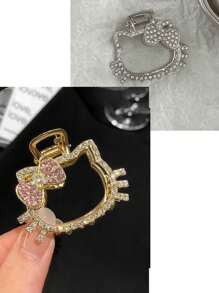 Sanrio Sanrio Hello Kitty Shiny Sequin Hair Clip - Cute Cartoon Mini Metal Hair Clip, Alloy Metal Bohemian Simple Oval Hair Accessory, Y2K Sweet Style Women's Accessories Valentine's Day - Back To School Gift Fashion Hair Accessories Beauty Claw Clips Boho Hair Claw