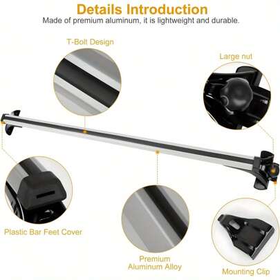 Local Delivery-High-Strength Cargo Carrier For Station Wagons, SUVs & Trucks - Durable, Weather-Resistant & Easy To Install - Holds Bikes, Kayaks, Canoes & Snowboards,48-Inch Aluminum Roof Rack Cross Bars -