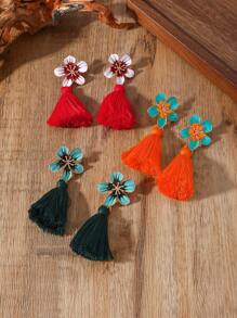 1 par de brincos pendentes de liga estilo boho com borla, brincos longos para mulheres, adequados para praia, festa, uso diário, presente de festival