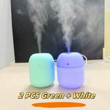 1 pièce / 2 pièces d'humidificateurs portables, de purificateurs d'air miniatures, de diffuseurs d'arômes - équipés de lampes de bureau à LED, dotés de veilleuses de chevet de type nébuliseur, convenant à diverses applications, capables d'humidifier l'air, avec des couleurs vives, émettant en continu des parfums, créant une atmosphère relaxante, convenant à la décoration de la maison, à la décoration de la chambre en tant que cadeaux, anniversaires, souvenirs de remise de diplômes, etc.