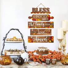 1/4/50 Sets Provided, Each Set Contains 1 Piece Of Autumn Thanksgiving Blessings Family Wooden Retro Wall Decoration Suitable For Autumn Thanksgiving Farmhouse Decoration, Room Decoration, And Home Decoration