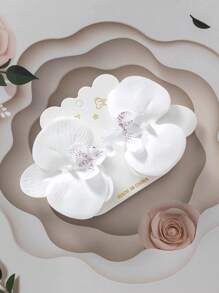 Set de 2 pinzas para el cabello con flores de orquídea y mariposas en 3D, accesorios de cabello encantadores y coloridos para niños