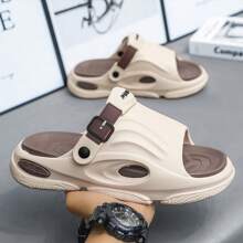 Herren modische Sandalen mit weicher Sohle, bequemer Fußbett, Slip-On Mule Slides für Sommer Outdoor Strandspaziergang, unisex Paaarschuhe