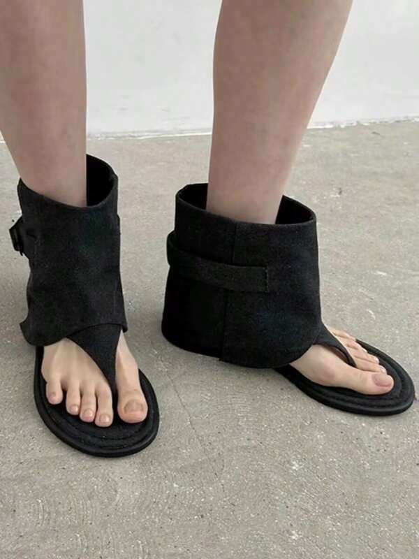 hanxiangyuzu Women's Thong Sandals, 2025 New Flat Platform Clip Toe Boots For Summer, Party Wear