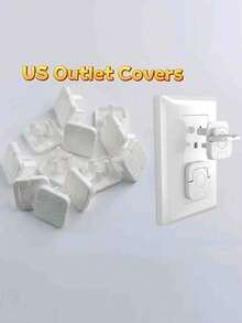 10/20/30/40 件美国标准插座插头盖、电源插头保护器、插座盖、电源插座帽、插座盖、防护儿童安全电插头保护器、带隐藏式手柄方形插座盖