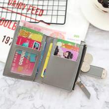 New Short Women Wallets Fashion Simple Cute Small Female Wallets PU Leather Card Holder Women's Purse For Women Wallet Mini Wallet Purse Wallet Small Wallet Cute Wallet