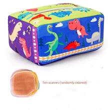 儿童拉纸巾盒玩具，婴儿布纸巾盒，学习认知画纸巾和围巾盒，准妈妈，儿童玩具盒，婴儿扶手椅 - 彩色 - 查看 7